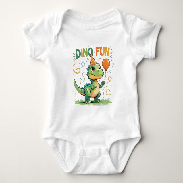 Dino Fun Baby Outfit Bodysuit (Front)