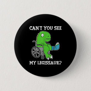 Dino Funny Get Well Broken Leg Gift Dinosaur With  Button