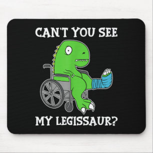Dino Funny Get Well Broken Leg Gift Dinosaur With Mouse Pad