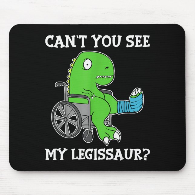 Dino Funny Get Well Broken Leg Gift Dinosaur With  Mouse Pad (Front)
