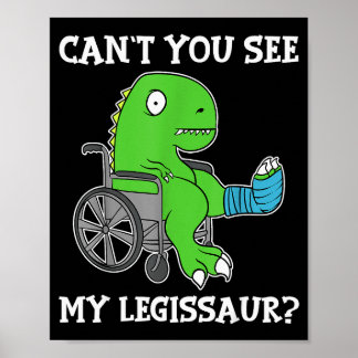 Dino Funny Get Well Broken Leg Gift Dinosaur With Poster