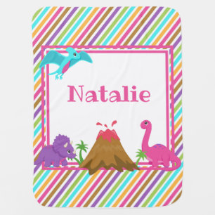 Dino Girl Baby Blanket