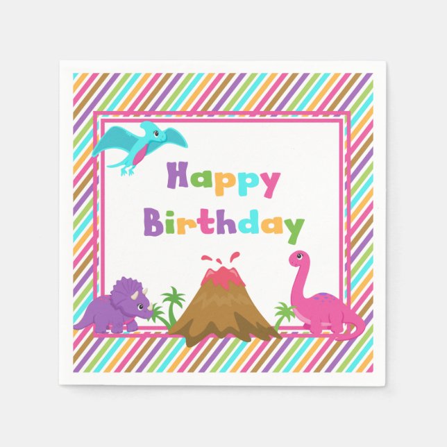 Dino Girl Napkins (Front)