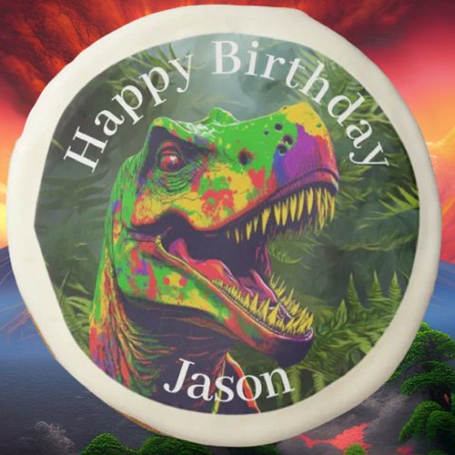 Dino happy Birthday kids Jungle  Sugar Cookie