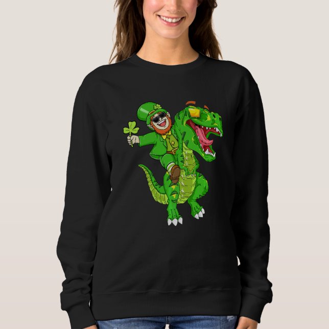 Dino Happy St Pat Trex Day St Patricks Day Kids To Sweatshirt (Front)