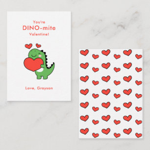Dino Heart Personalized Valentine's Day Note Card