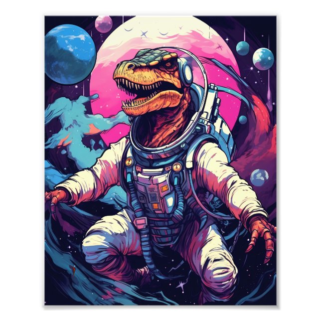 Dino In Space Photo Print (Front)