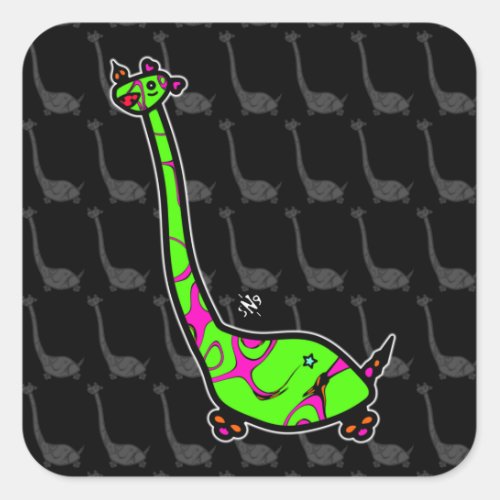 Dino Joe Colorful horned dinosaurs like creature 3 Square Sticker