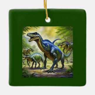 Dino Jungle Adventure Throw Pillow Ceramic Ornament