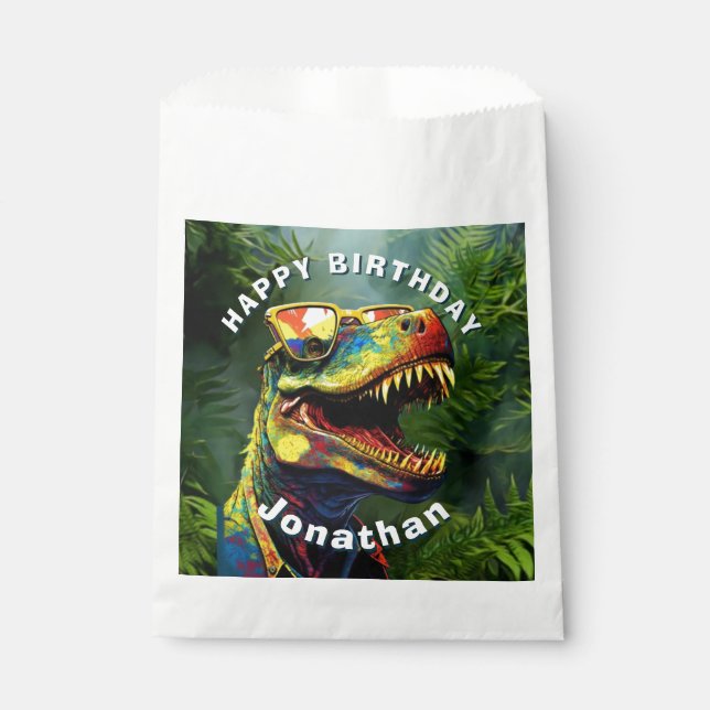 Dino Jurassic Jungle kids  Favor Bag (Front)