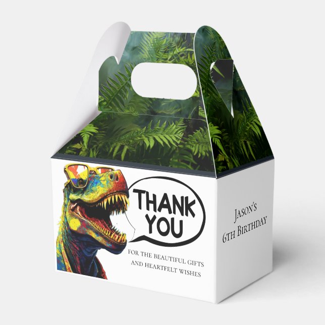 Dino Jurassic Jungle kids Favor Boxes (Front Side)
