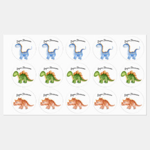 Dino Land Cartoon Kids' Labels
