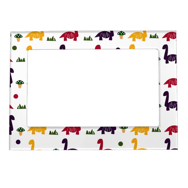 Dino Land Colourful Pattern Magnetic Frame (Front)