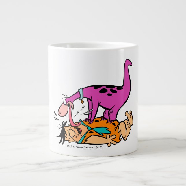 Dino Licking Fred Flintstone Giant Coffee Mug (Front)