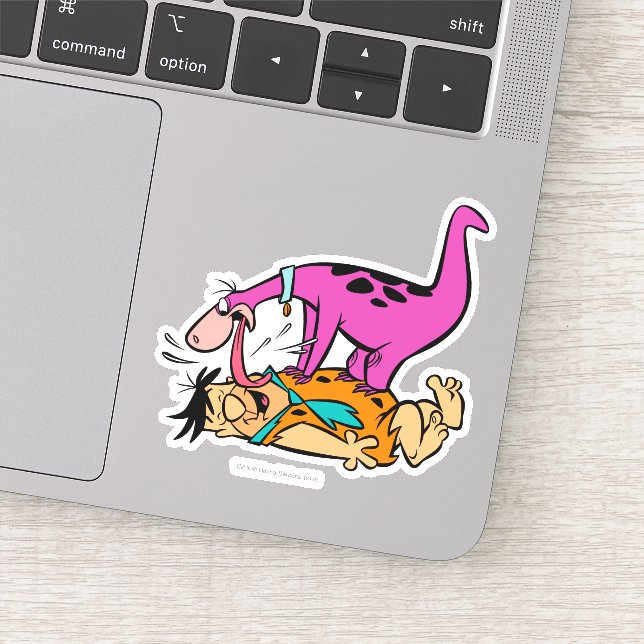 Dino Licking Fred Flintstone Sticker (Detail)