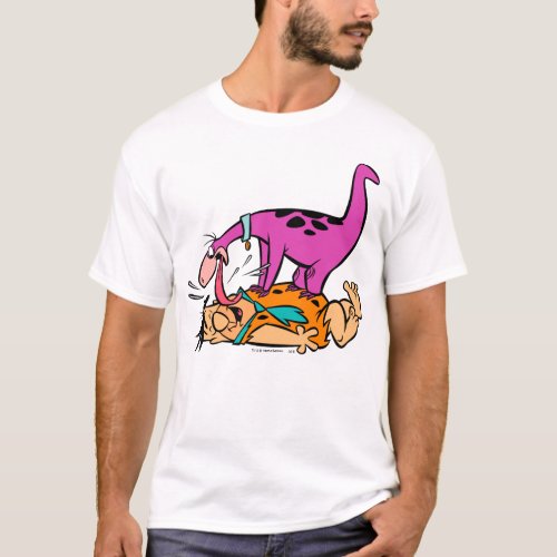 Dino Licking Fred Flintstone T_Shirt