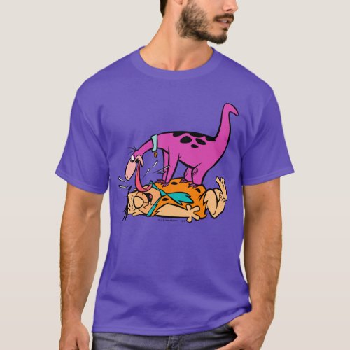 Dino Licking Fred Flintstone T_Shirt