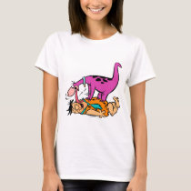 Dino Licking Fred Flintstone T-Shirt