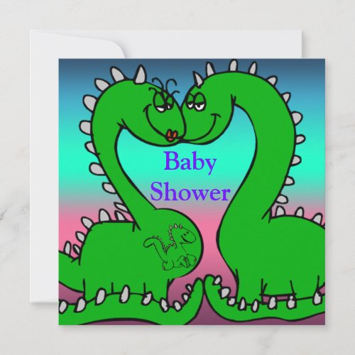 Dino Love Baby Shower Invitation