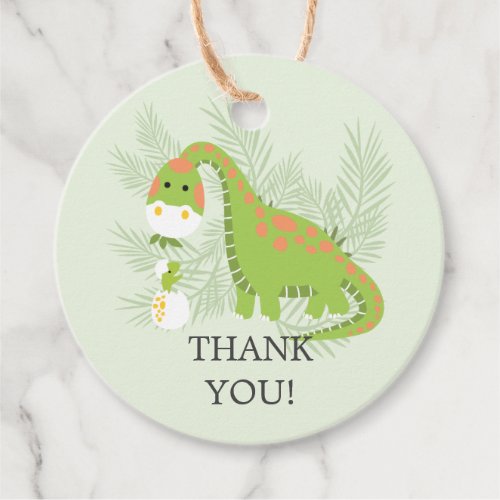 Dino Love Boys Baby Shower Favor Gift Tag