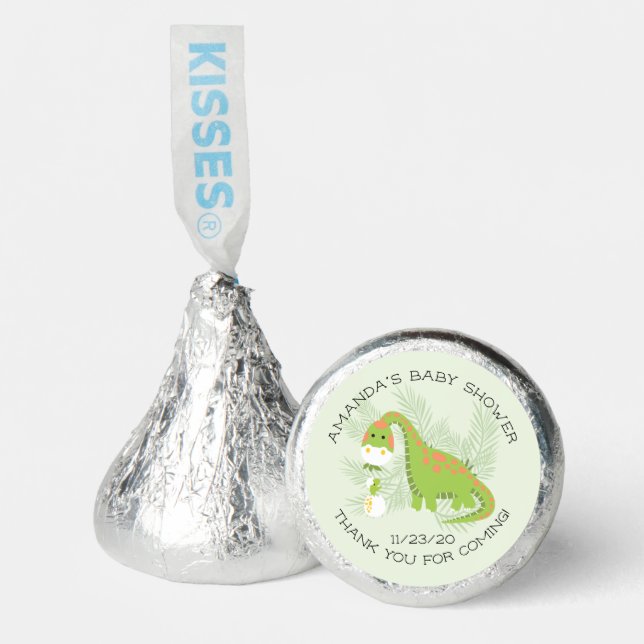 Dino Love Boys Baby Shower Hershey®'s Kisses® (Front)
