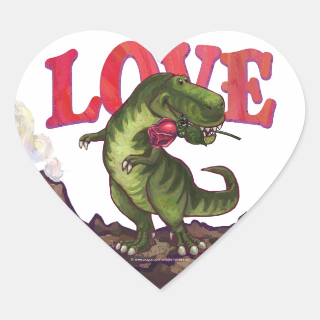 Dino Love Heart Stickers (Front)
