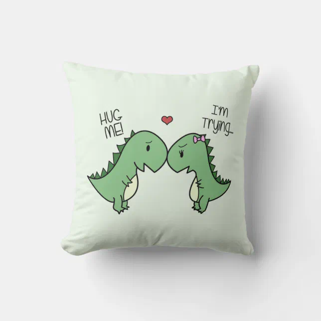 Dino Love Pillow! Throw Pillow Zazzle