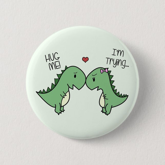 Dino Love Pins! Pinback Button (Front)