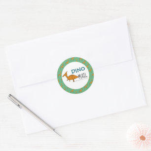 Dino Mail, Dinosaur Classic Round Sticker