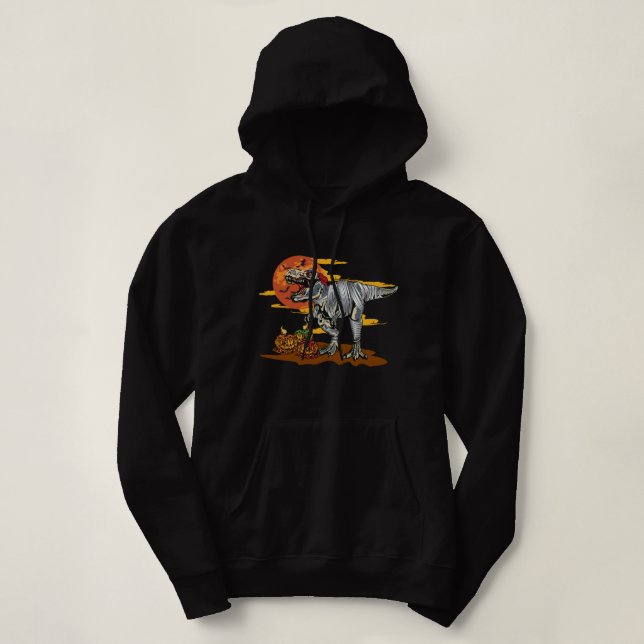 Dino-Mash: Spooky Pumpkinosaur  Hoodie (Design Front)
