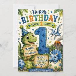 Dino-Mite 1st Birthday Card