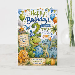 Dino-Mite 2nd Birthday Card