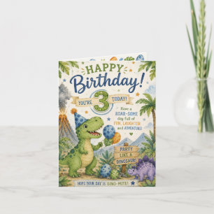 Dino-Mite 3rd Birthday Card