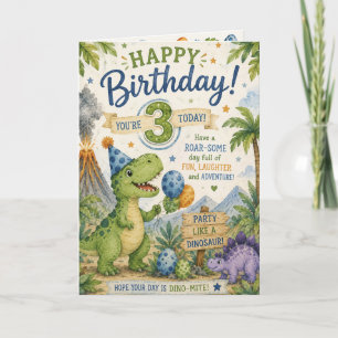 Dino-Mite 3rd Birthday Card