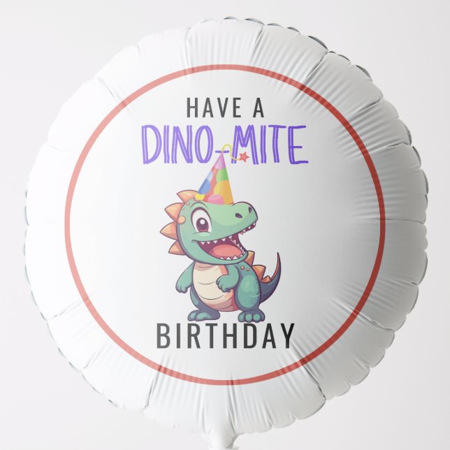 Dino-mite Birthday Balloon (Front)