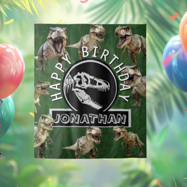  Dino-Mite Birthday Party backdrop (Create unforgettable memories with vibrant designs that bring the prehistoric fun to life.)