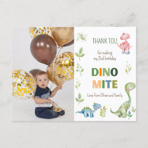 Dino-mite birthday photo  postcard