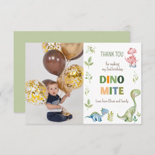 Dino_mite birthday photo  thank you card