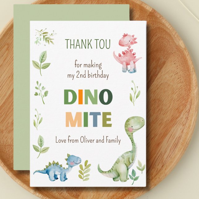 Dino-mite birthday thank you card (Creator Uploaded)