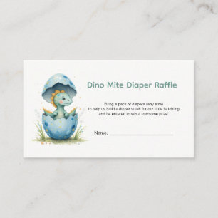 Dino Mite Diaper Raffle Dinosaur Baby Shower Enclosure Card