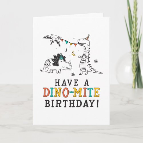 Dino_mite Dinosaur Birthday Card