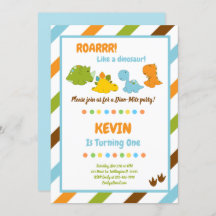 Dino-Mite Dinosaur Birthday Invitation
