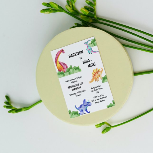 Dino-mite Dinosaur Birthday Invitation (Creator Uploaded)