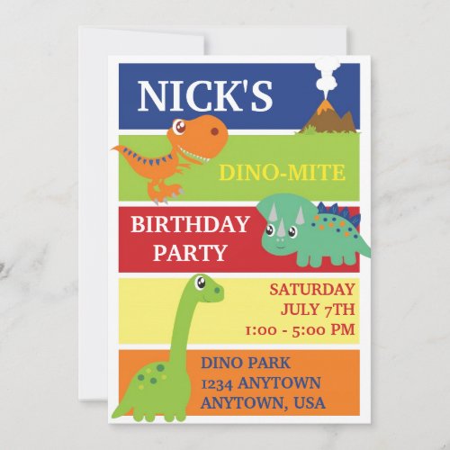 DINO_MITE DINOSAUR BIRTHDAY PARTY INVITATION