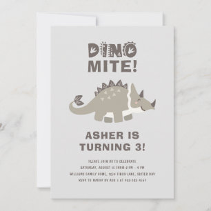 Dino Mite Dinosaur Birthday Party Invitation