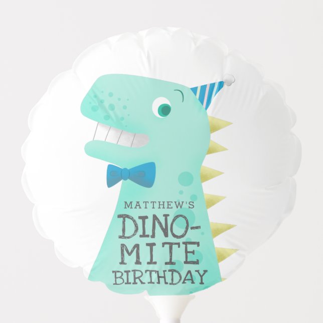 DINO-MITE Dinosaur Birthday Party Personalized Balloon (Front)