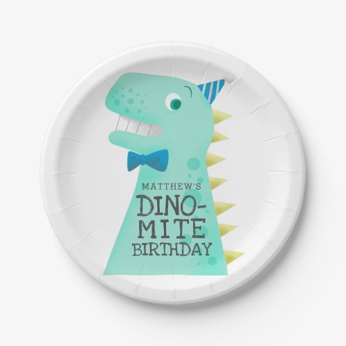 DINO_MITE Dinosaur Boys Birthday Party Paper Plates