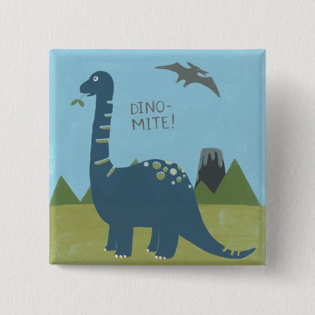 Dino-mite Dinosaur Button (Front)
