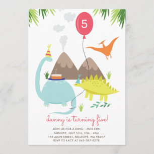 Dino Mite Fun Birthday party invitation