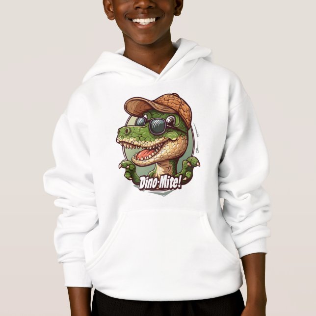 Dino-Mite Fun - Cool Dinosaur Hoodie (Front)
